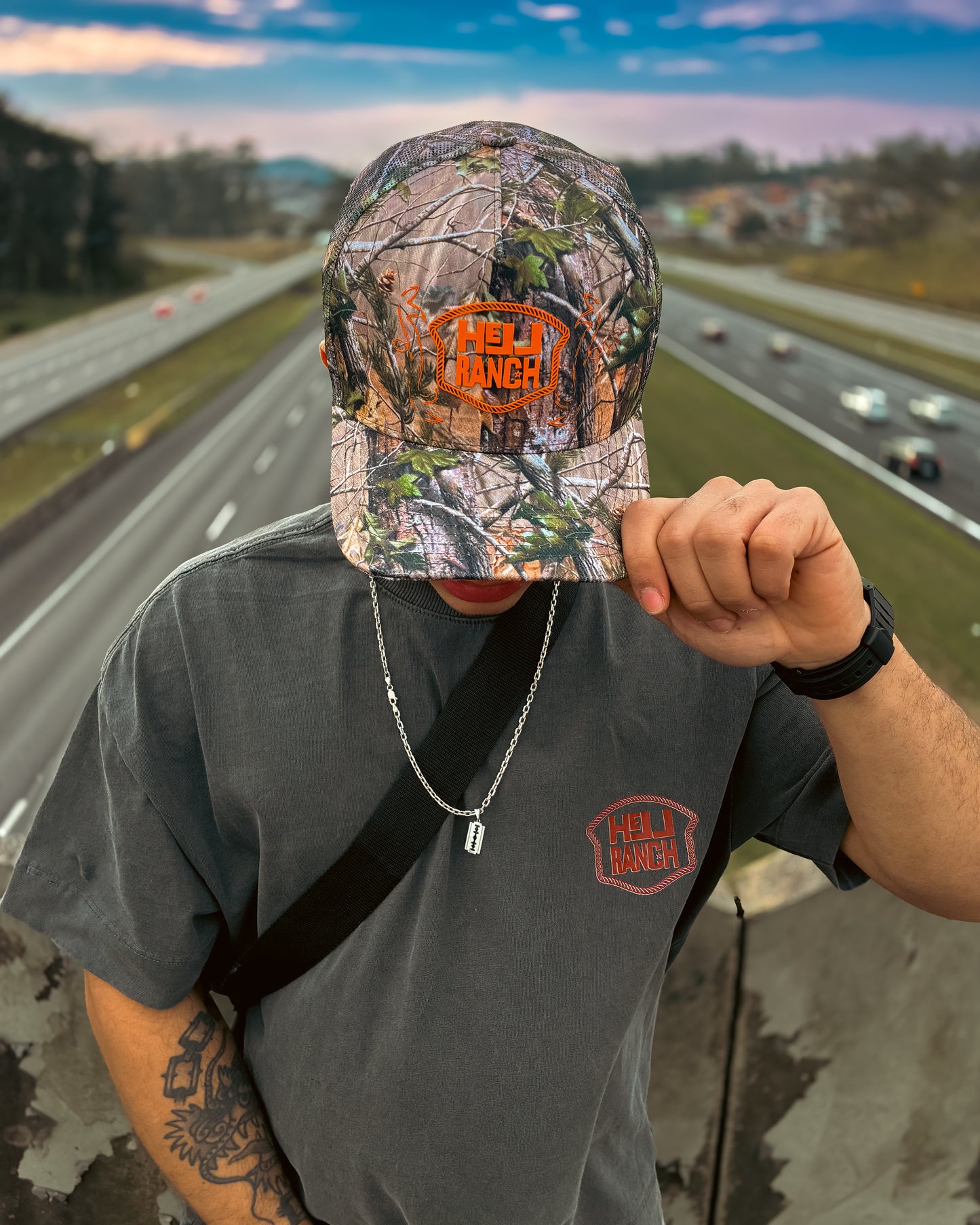 Trucker Hat "Orange Camo"